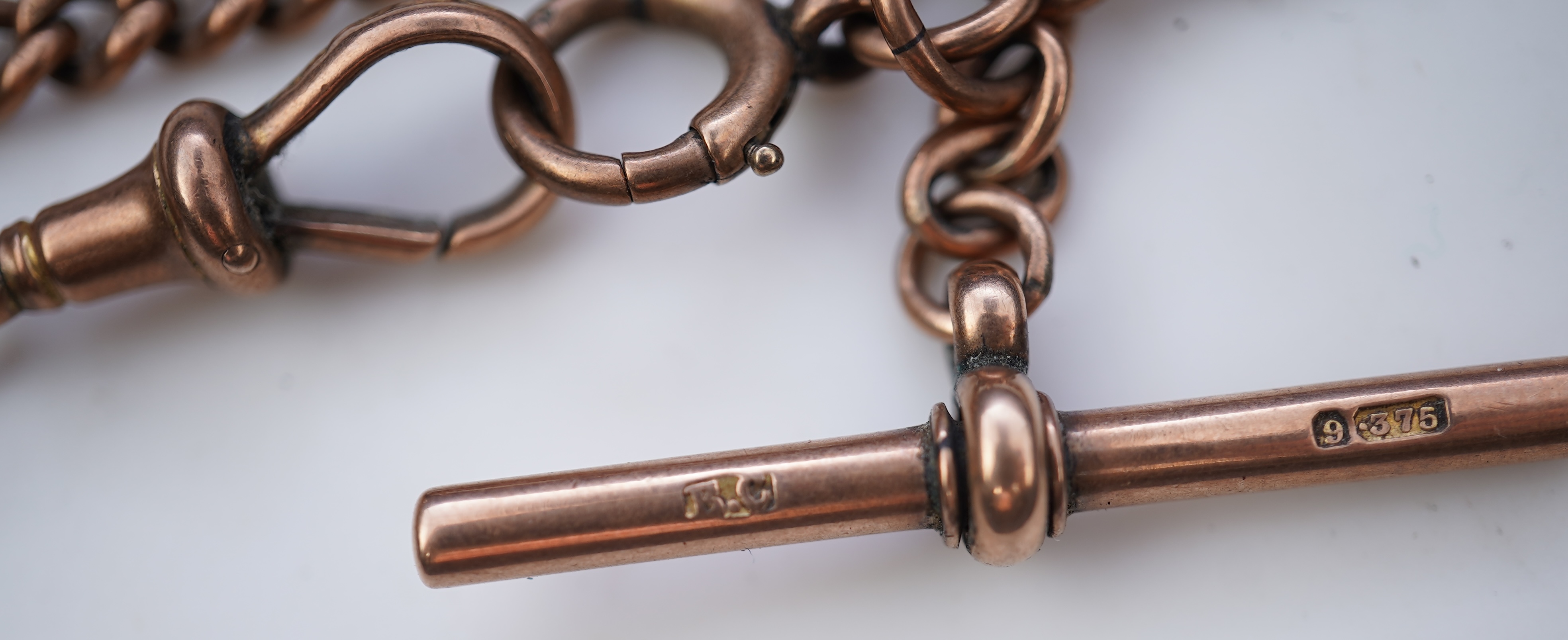 A 9ct gold watch chain, late 19th/early 20th century
